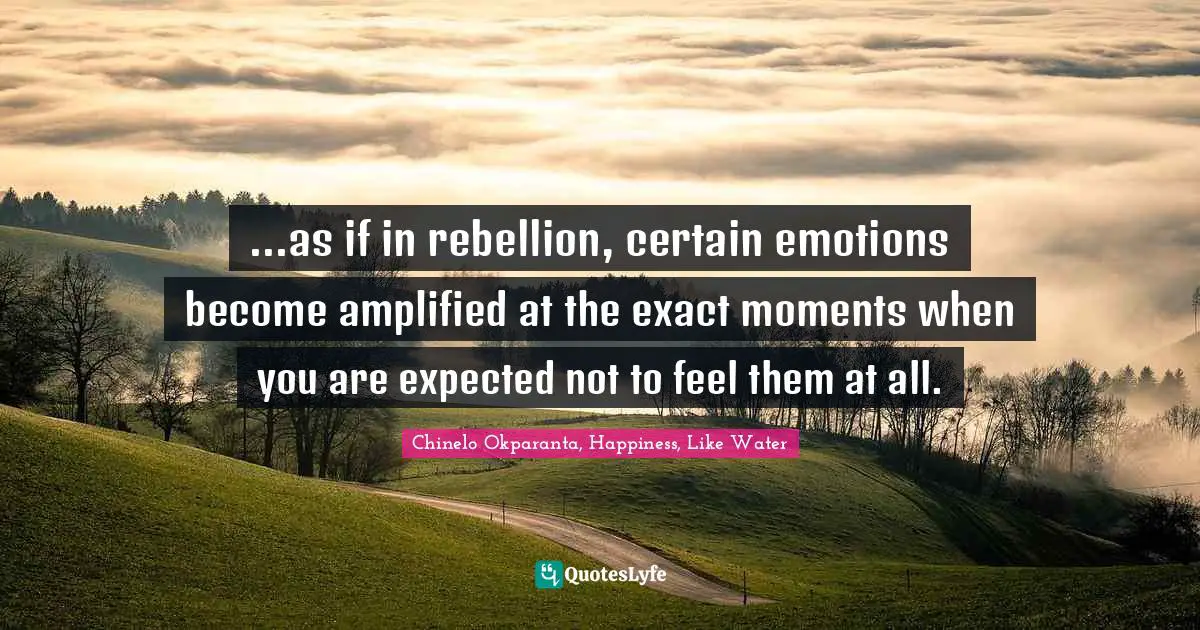 Journeys Quotes: "...as if in rebellion, certain emotions become amplified at the exact moments when you are expected not to feel them at all."