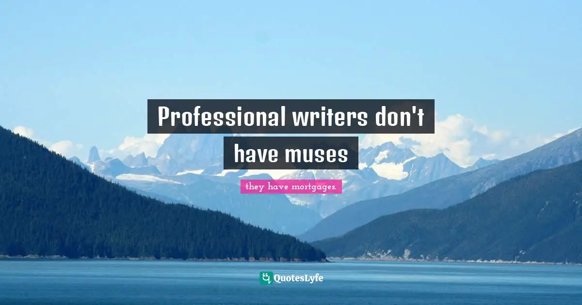 Professional writers don't have muses