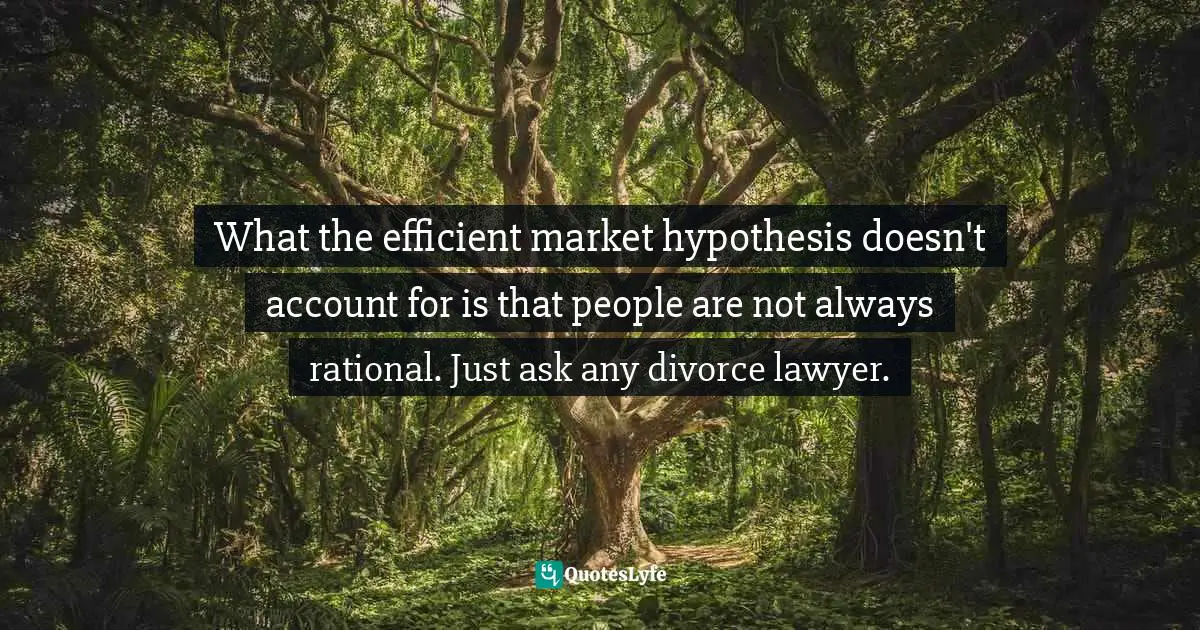 What the efficient market hypothesis doesn't account for is that people are not always rational. Just ask any divorce lawyer.