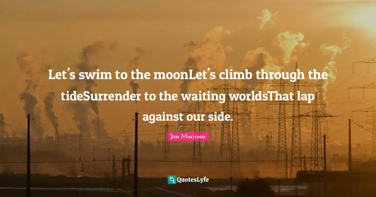 Let's swim to the moonLet's climb through the tideSurrender to the waiting worldsThat lap against our side.