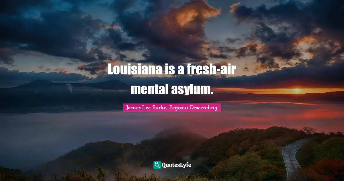 Louisiana is a fresh-air mental asylum.