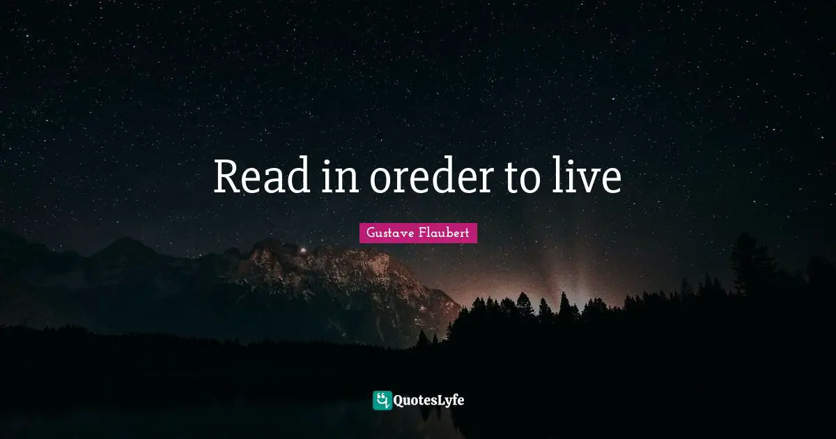 Read in oreder to live