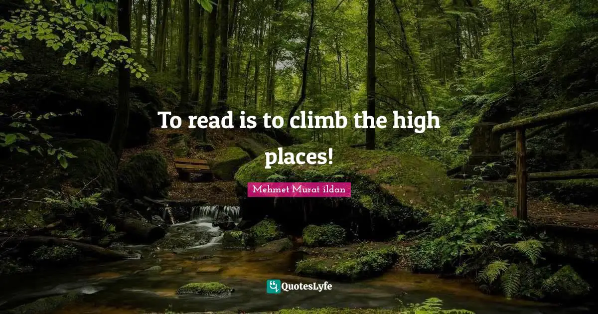 To read is to climb the high places!