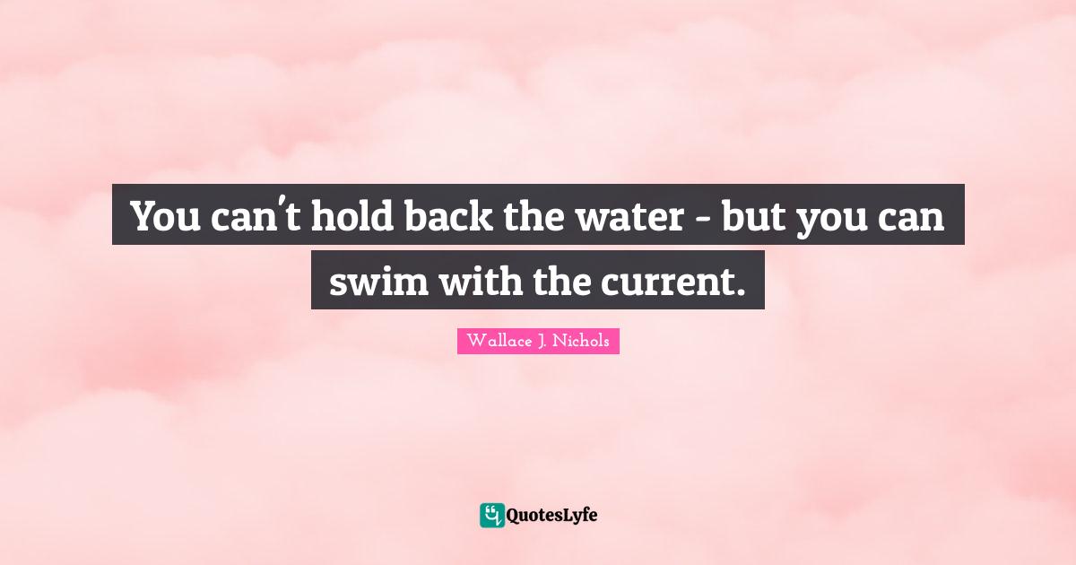 You can't hold back the water - but you can swim with the current.
