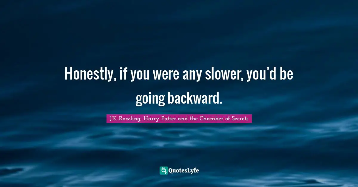 Stupidity Quotes: "Honestly, if you were any slower, you’d be going backward."