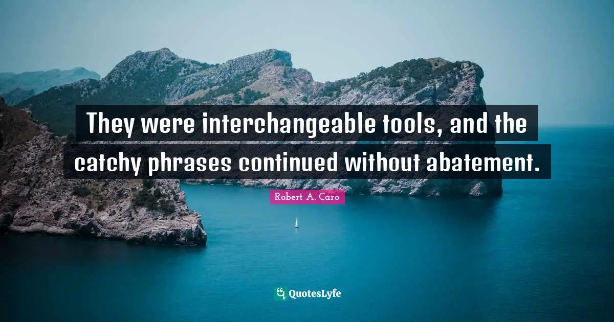 They were interchangeable tools, and the catchy phrases continued without abatement.