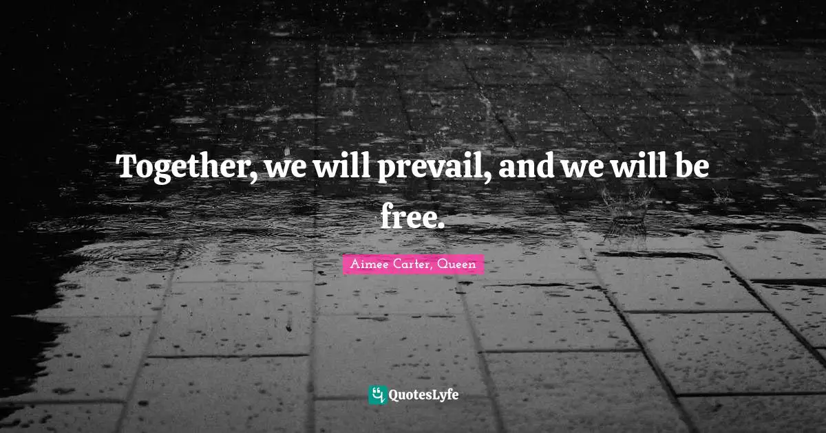 Together, we will prevail, and we will be free.