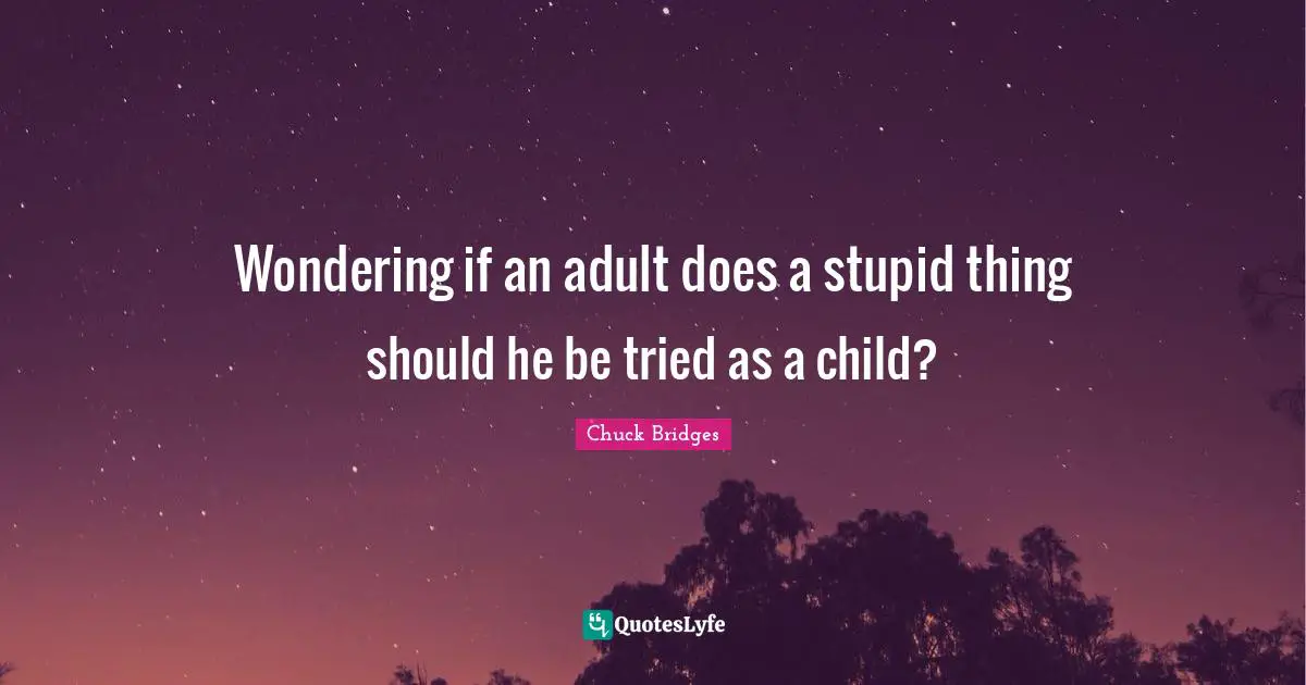 Wondering if an adult does a stupid thing should he be tried as a child?