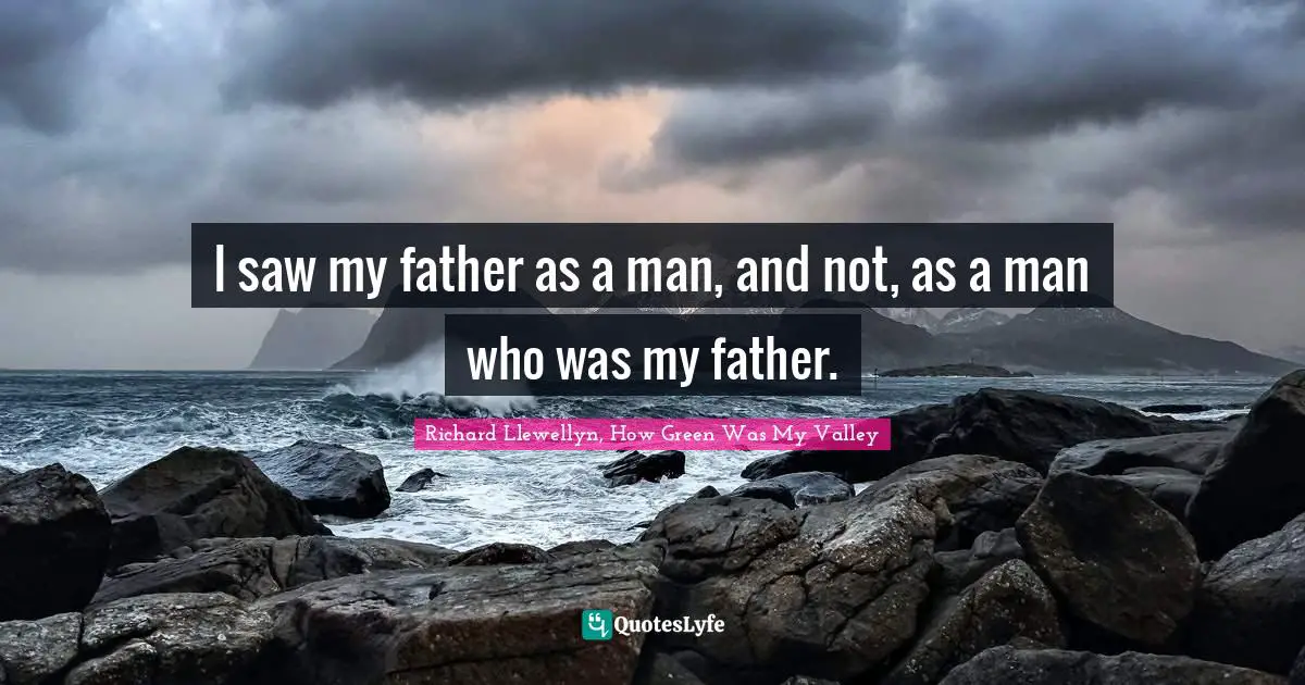 I saw my father as a man, and not, as a man who was my father.