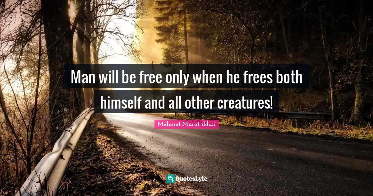 Man will be free only when he frees both himself and all other creatures!