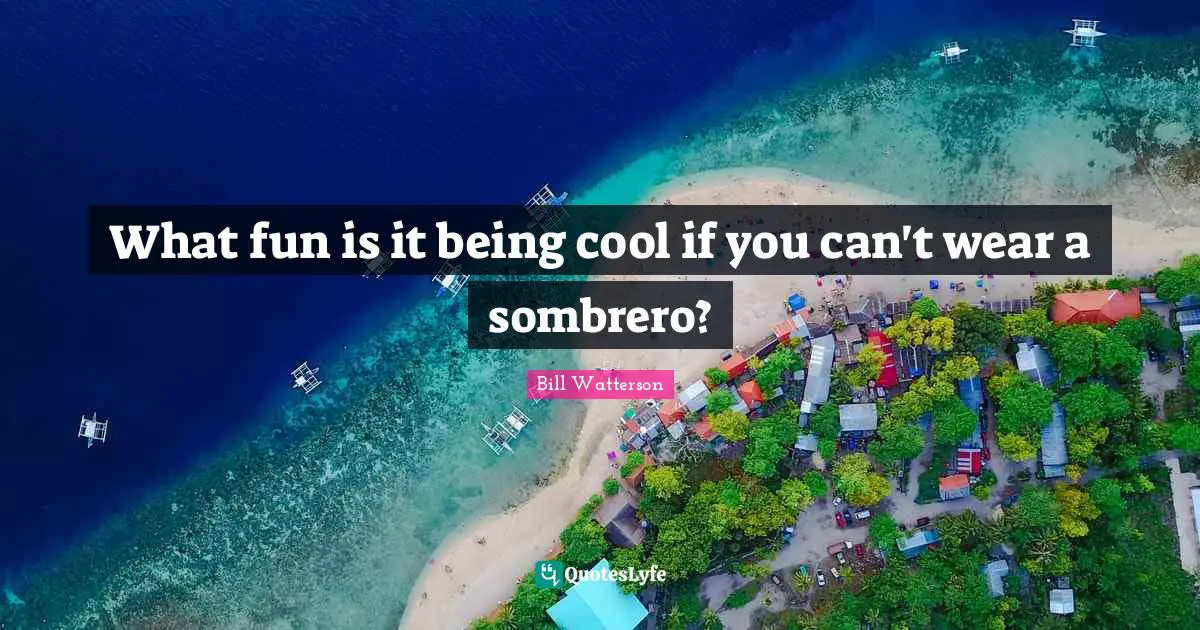 What fun is it being cool if you can't wear a sombrero?
