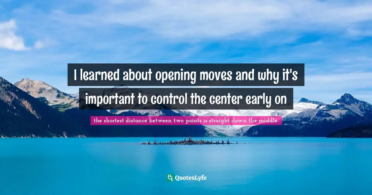 I learned about opening moves and why it's important to control the center early on