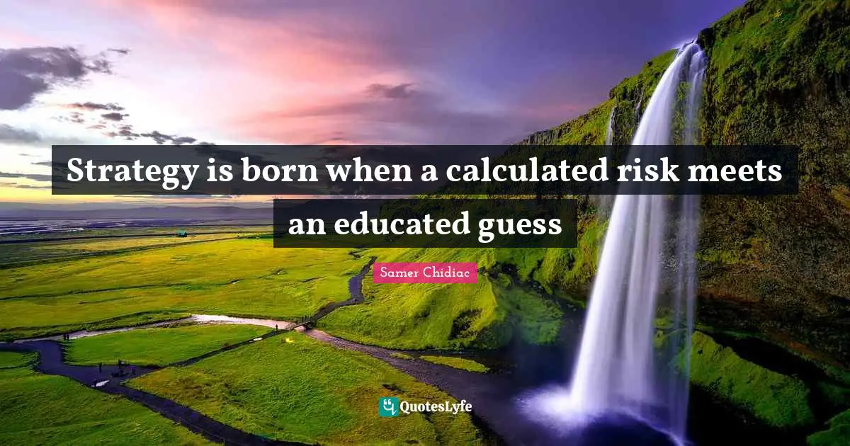 Strategy is born when a calculated risk meets an educated guess