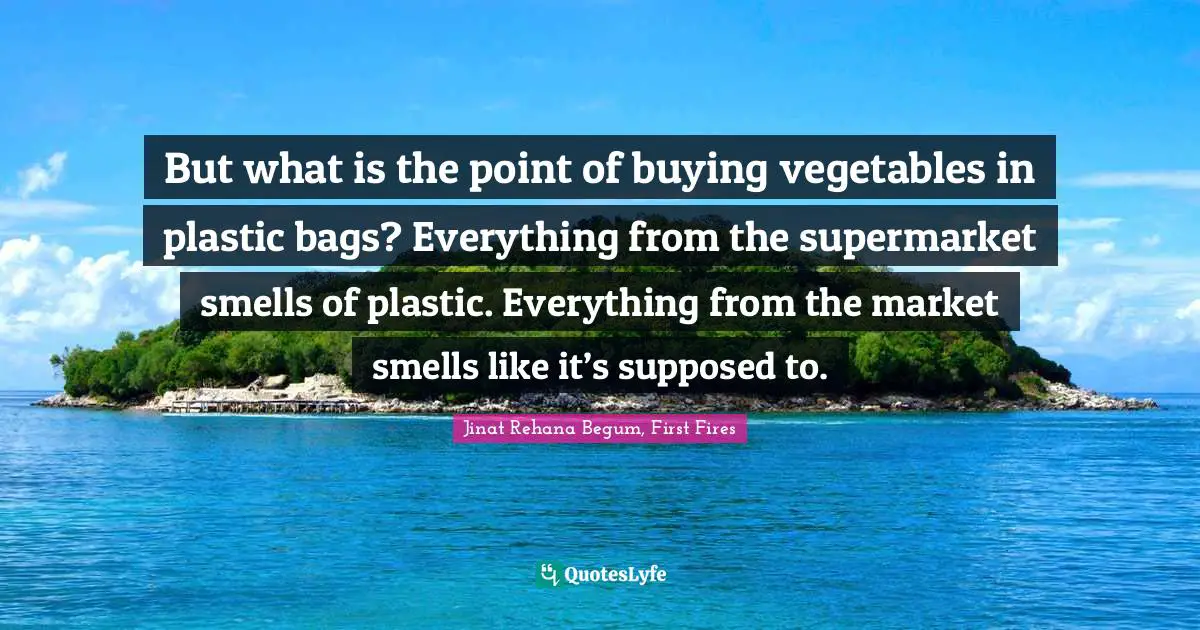 But what is the point of buying vegetables in plastic bags? Everything from the supermarket smells of plastic. Everything from the market smells like it’s supposed to.