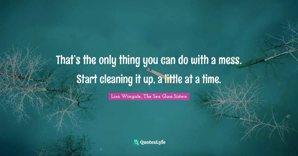 That’s the only thing you can do with a mess. Start cleaning it up, a little at a time.