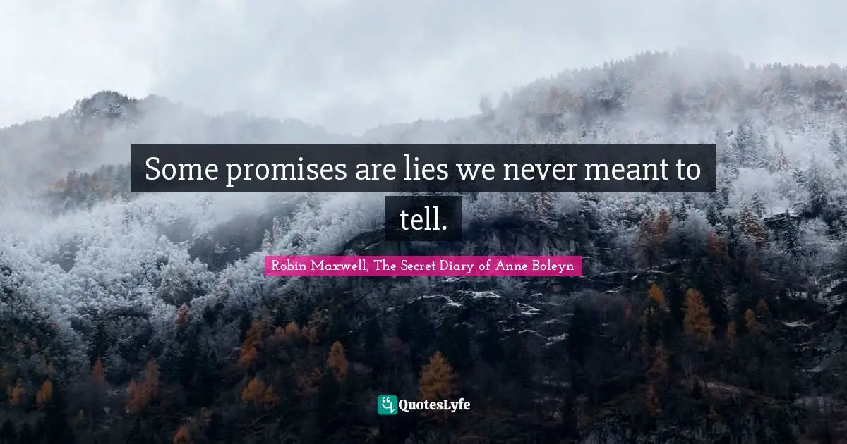 Some promises are lies we never meant to tell.