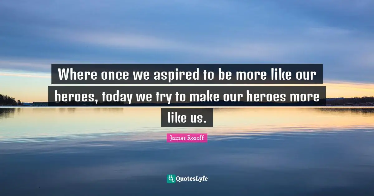 Where once we aspired to be more like our heroes, today we try to make our heroes more like us.