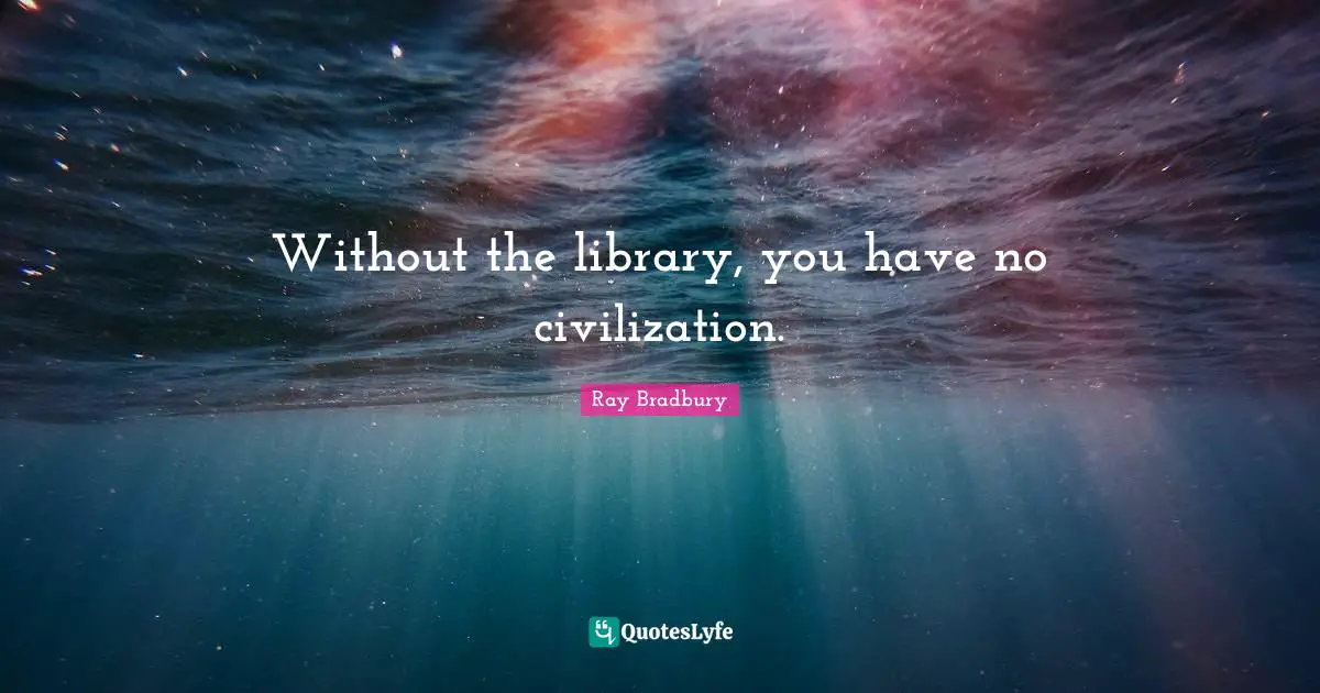 Without the library, you have no civilization.