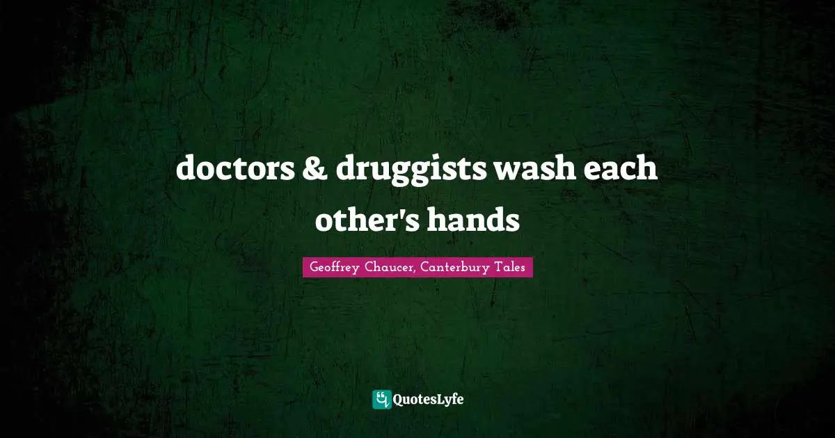 doctors & druggists wash each other's hands