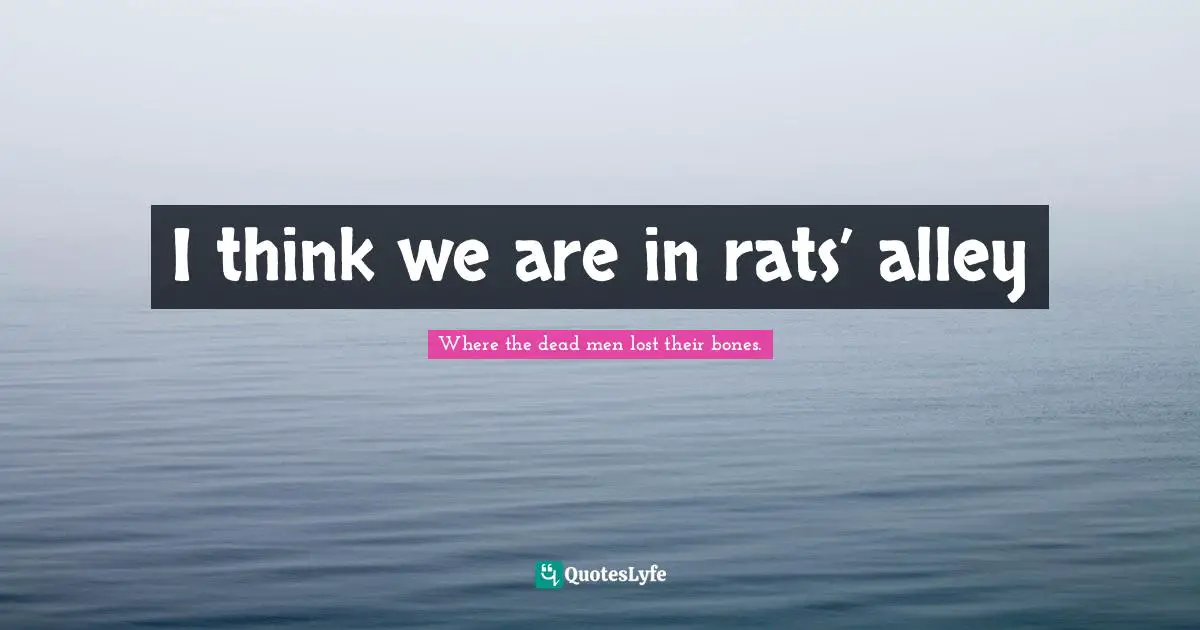 I think we are in rats’ alley