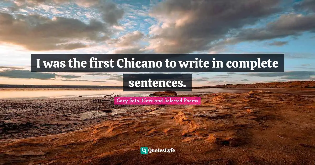 I was the first Chicano to write in complete sentences.