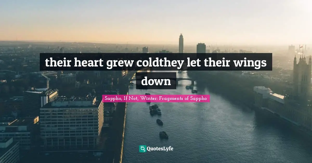 their heart grew coldthey let their wings down