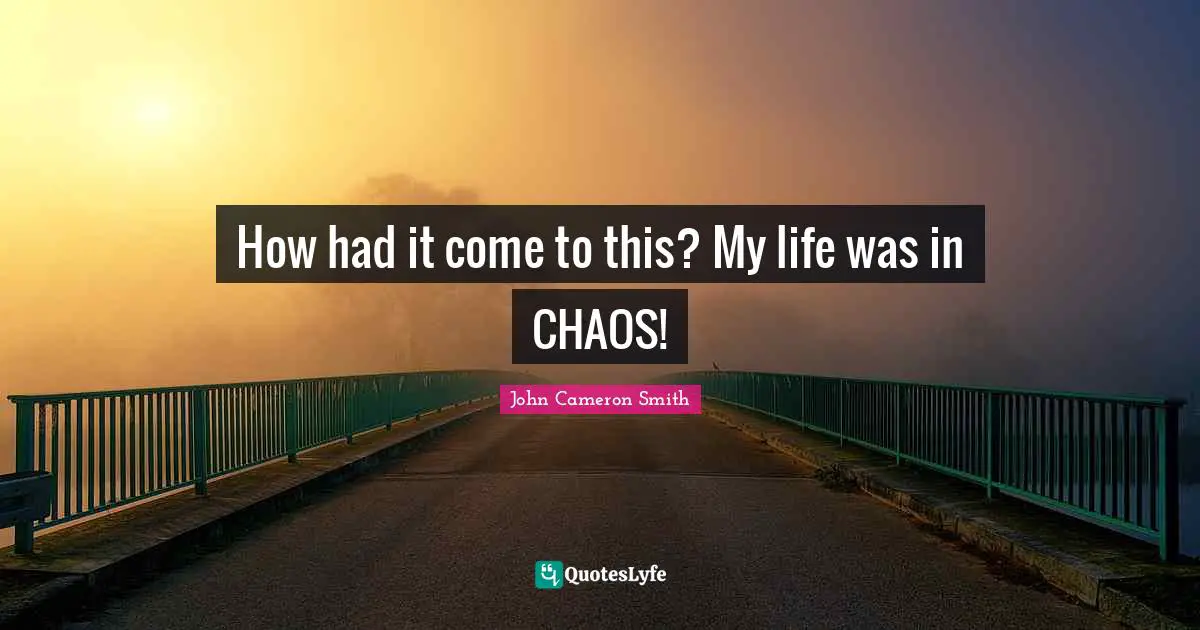How had it come to this? My life was in CHAOS!