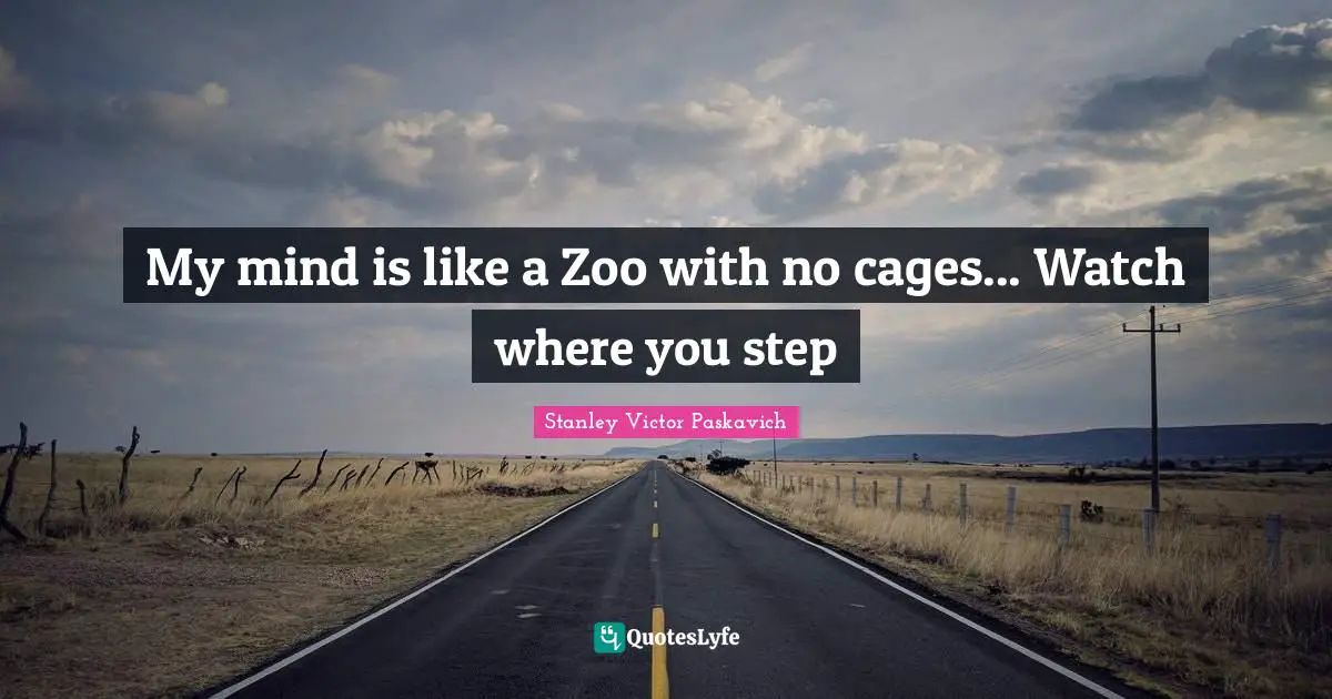 My mind is like a Zoo with no cages... Watch where you step