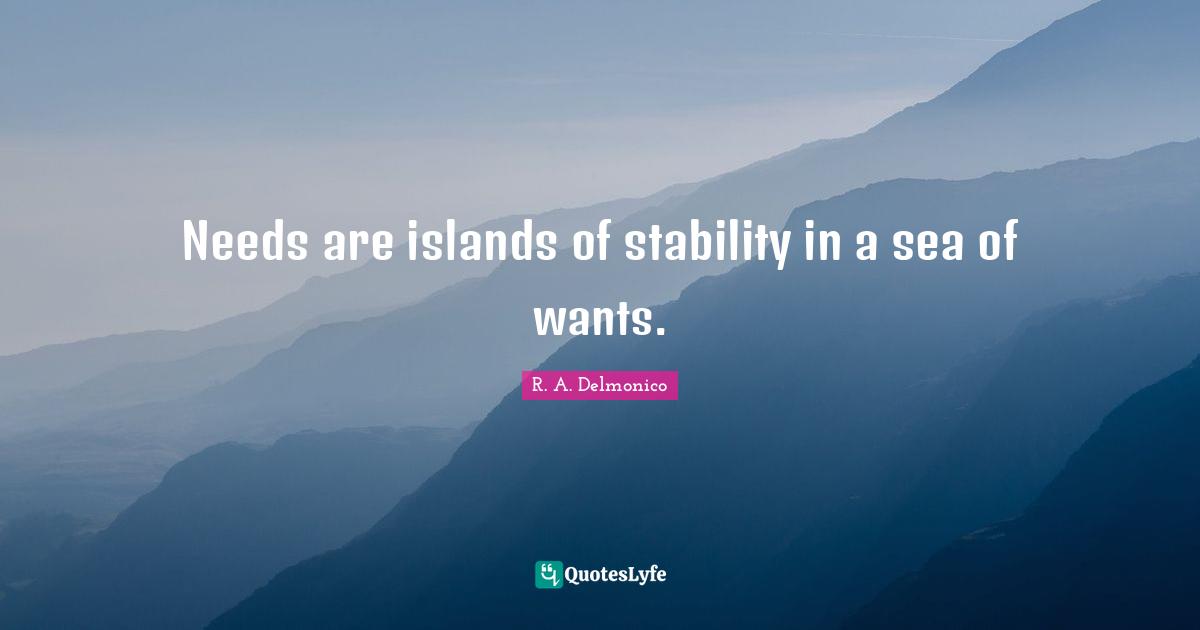 Needs are islands of stability in a sea of wants.