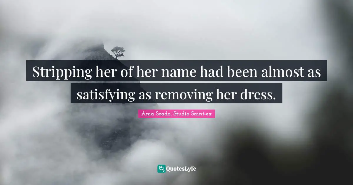 Stripping Quotes: "Stripping her of her name had been almost as satisfying as removing her dress."