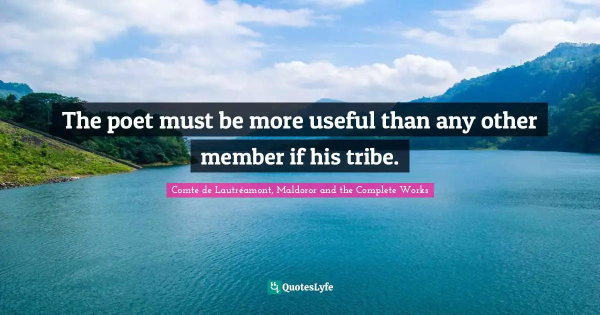 The poet must be more useful than any other member if his tribe.