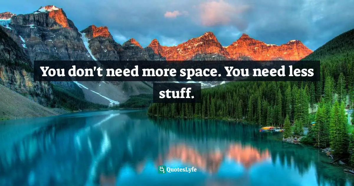 You don't need more space. You need less stuff.