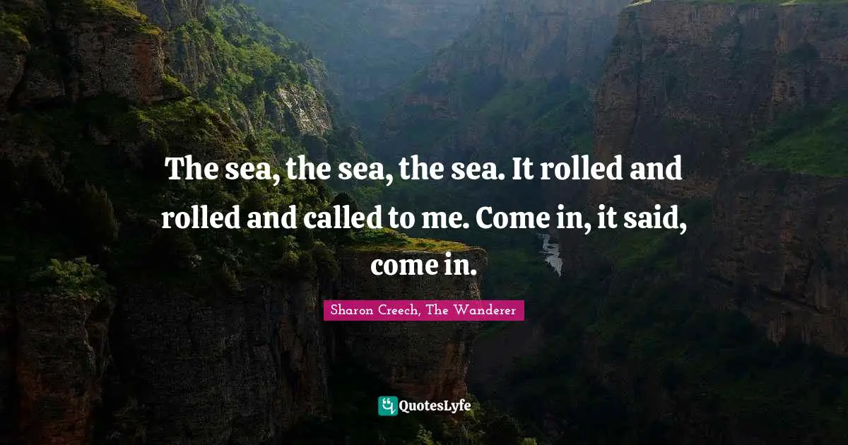 The sea, the sea, the sea. It rolled and rolled and called to me. Come in, it said, come in.