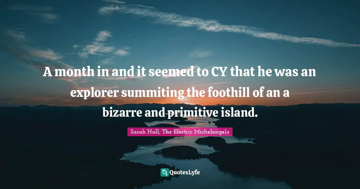 A month in and it seemed to CY that he was an explorer summiting the foothill of an a bizarre and primitive island.
