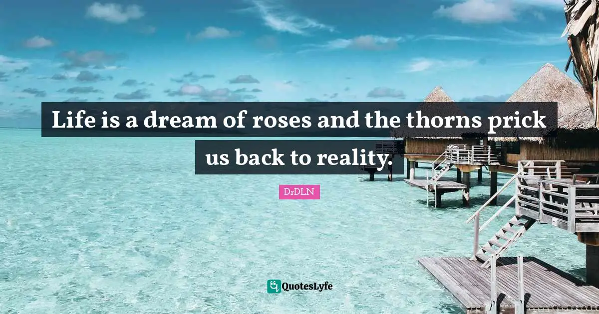 Life is a dream of roses and the thorns prick us back to reality.