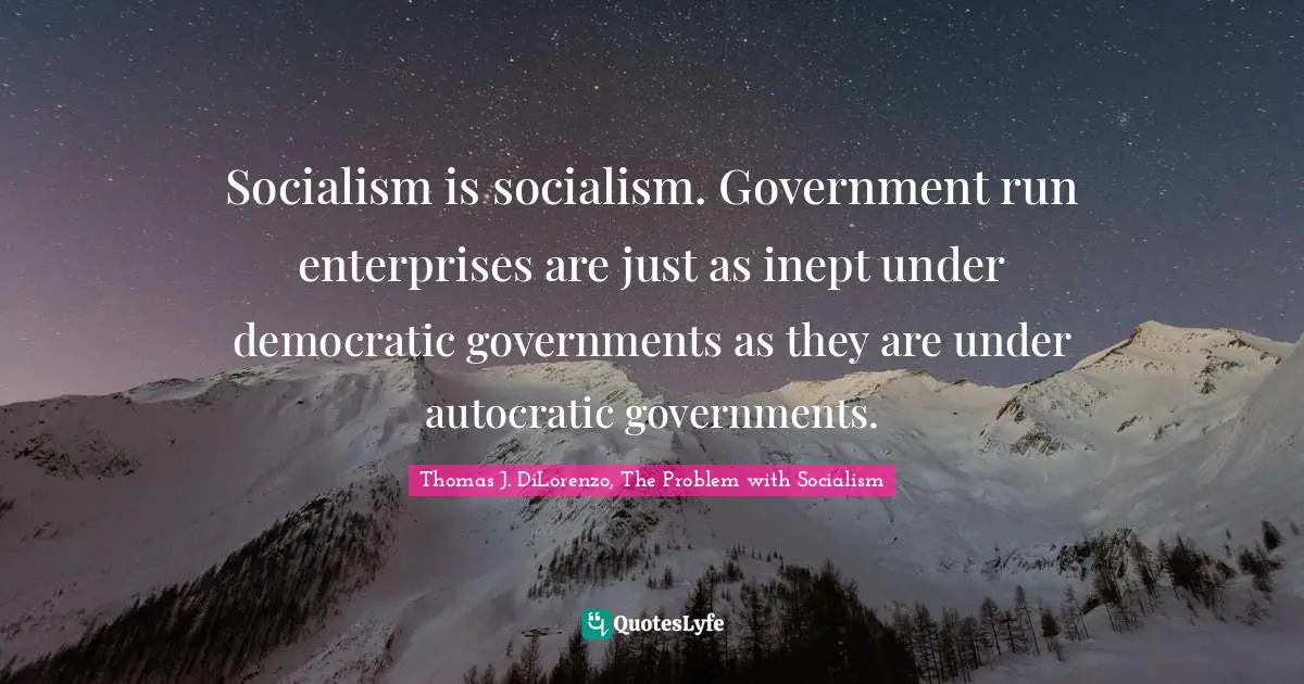 Socialism is socialism. Government run enterprises are just as inept under democratic governments as they are under autocratic governments.
