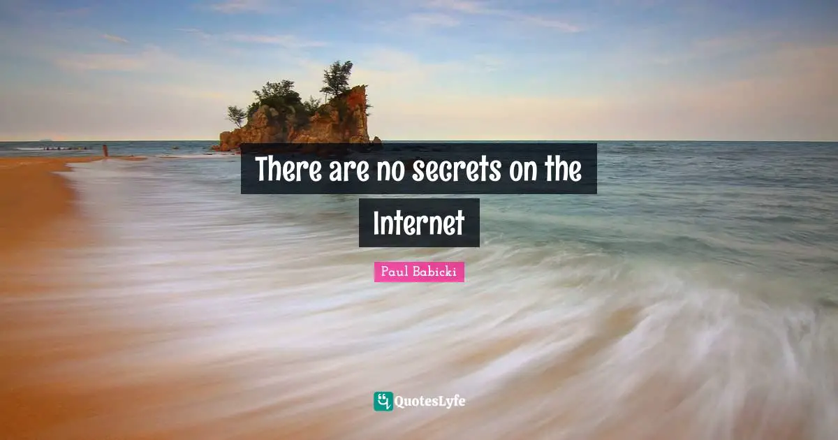 Paul Babicki Quotes: There are no secrets on the Internet