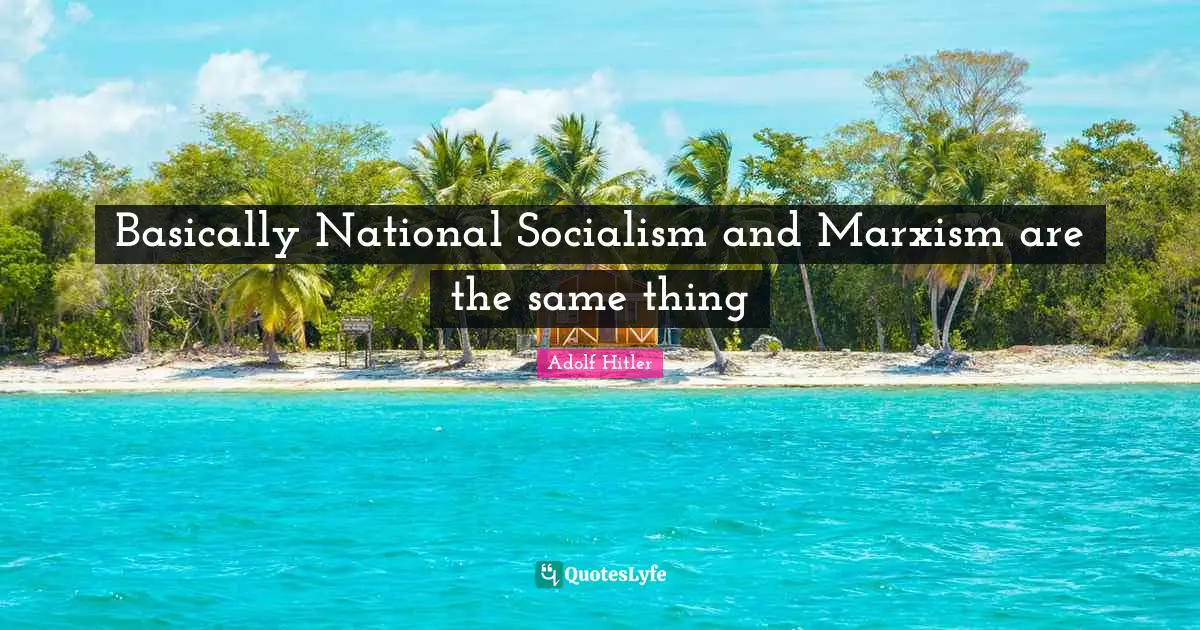Basically National Socialism and Marxism are the same thing