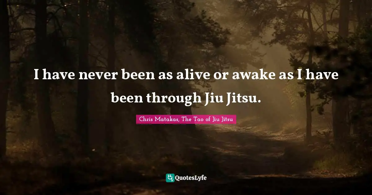 I have never been as alive or awake as I have been through Jiu Jitsu.
