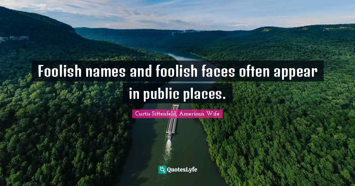 Foolish names and foolish faces often appear in public places.