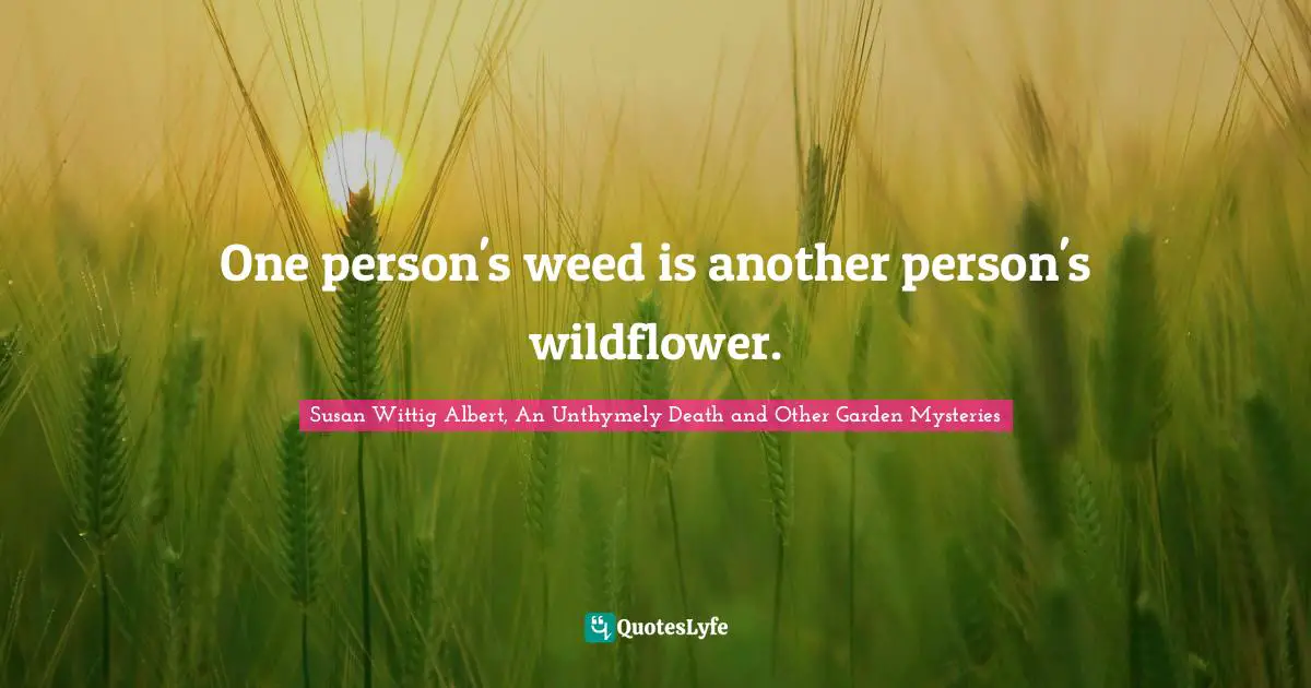 Flowers Quotes: "One person's weed is another person's wildflower."