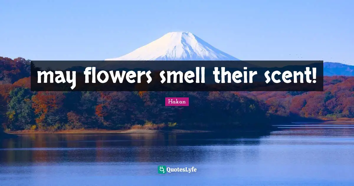may flowers smell their scent!
