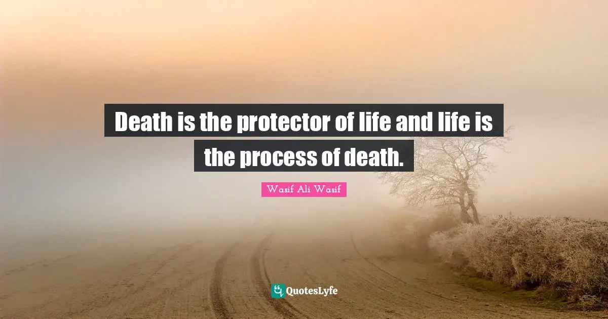 Death is the protector of life and life is the process of death.