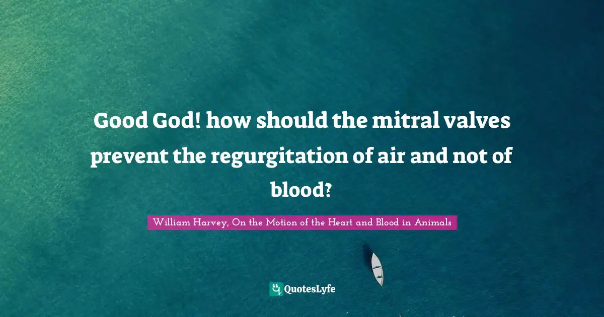 Good God! how should the mitral valves prevent the regurgitation of air and not of blood?