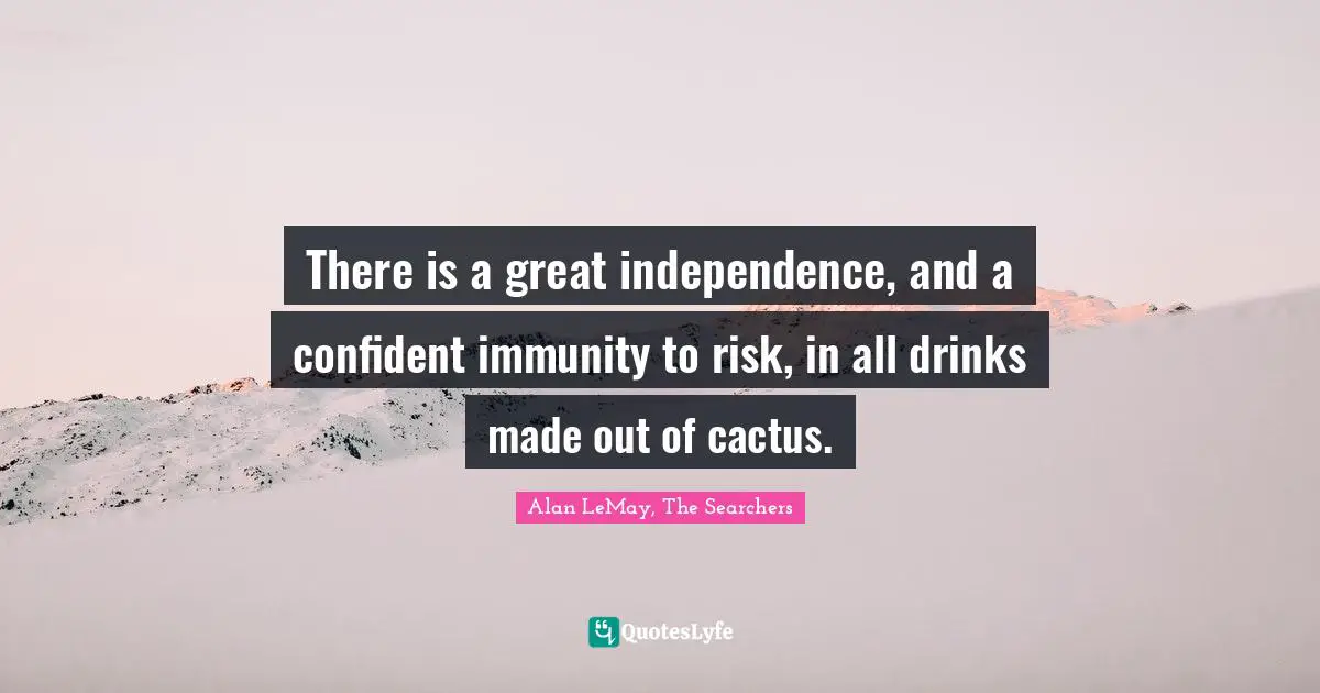 There is a great independence, and a confident immunity to risk, in all drinks made out of cactus.