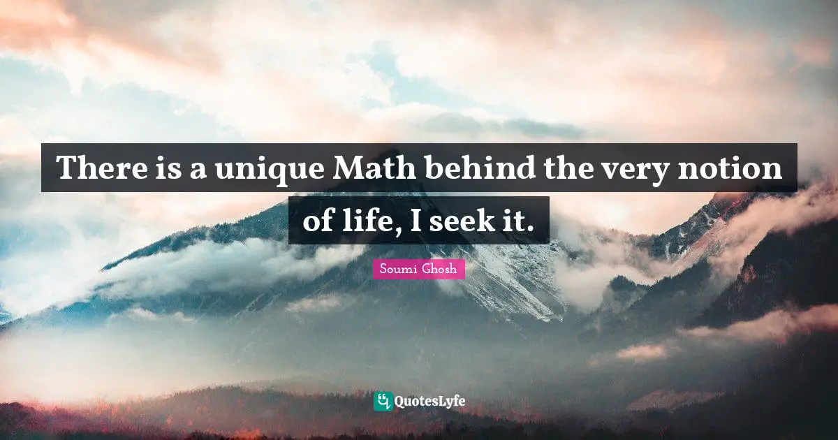 There is a unique Math behind the very notion of life, I seek it.