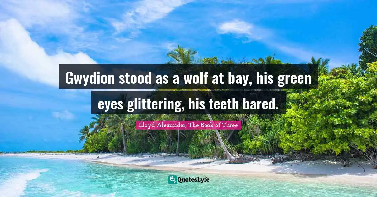 Gwydion stood as a wolf at bay, his green eyes glittering, his teeth bared.