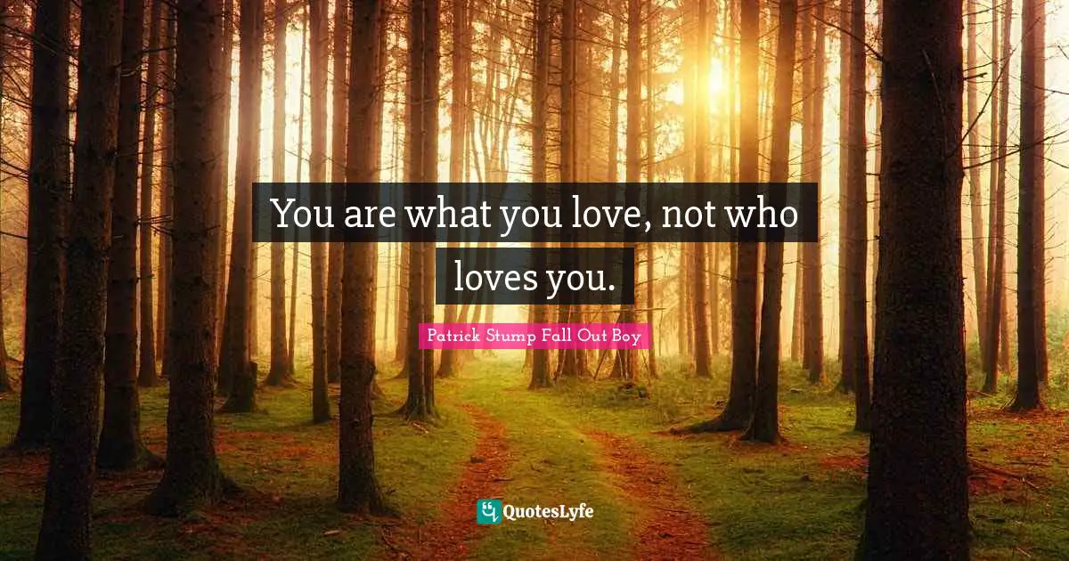 Lyrics Quotes: "You are what you love, not who loves you."