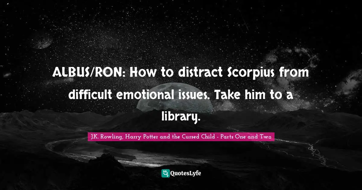 ALBUS/RON: How to distract Scorpius from difficult emotional issues. Take him to a library.