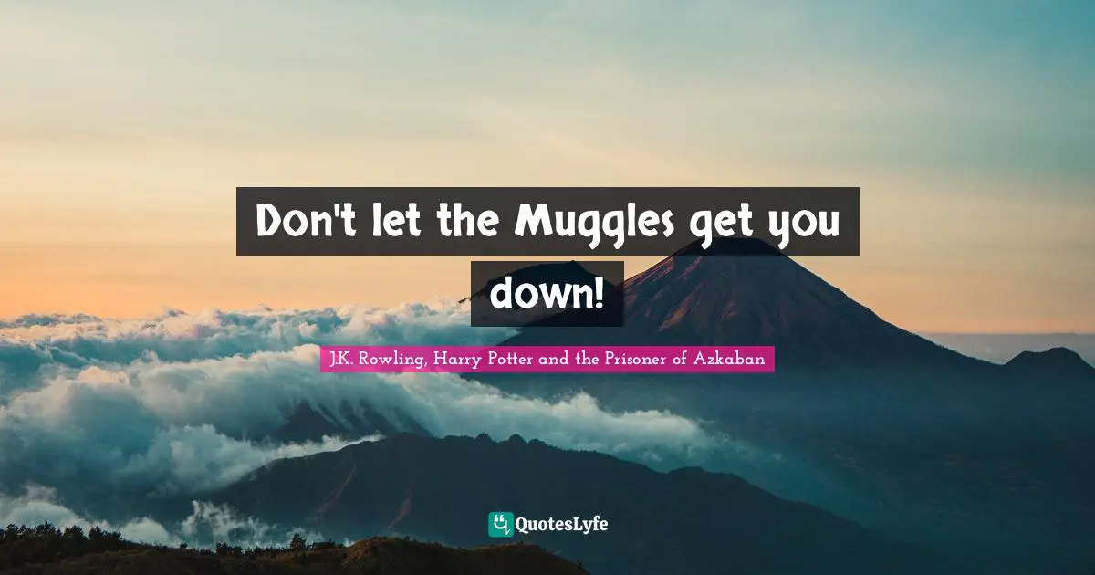 J.K. Rowling, Harry Potter And The Prisoner Of Azkaban Quotes: "Don't let the Muggles get you down!"